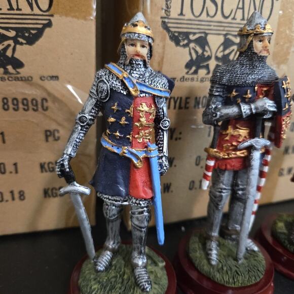 Three Toscano Early Knights of England Figurines Statue - Picture 3 of 10